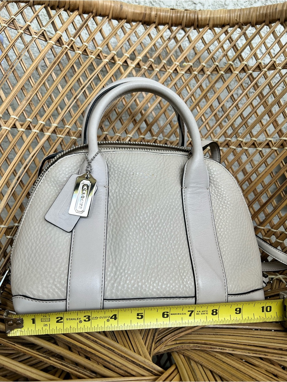 Coach Pebbled Dome Satchel in Light Gray